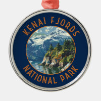 Kenai Fjords National Park Retro Distressed Circle