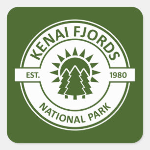 Kenai Fjords National Park Sun Trees Square Sticker