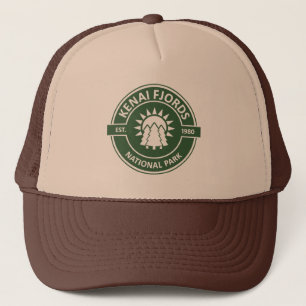 Kenai Fjords National Park Sun Trees Trucker Hat