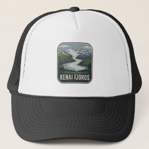 Kenai Fjords National Park Vintage Badge Trucker Hat