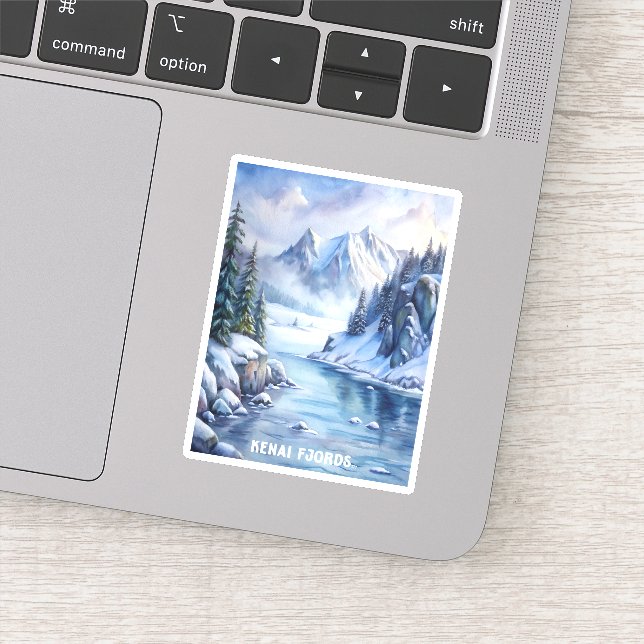 Kenai Fjords National Park Watercolor Painting  (Detail)