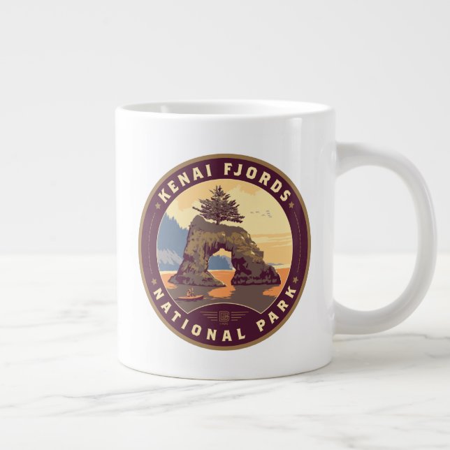 Kenai Fjords National Parks Large Coffee Mug (Right)