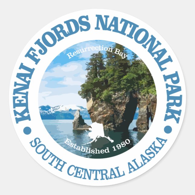 Kenai Fjords NP Classic Round Sticker (Front)