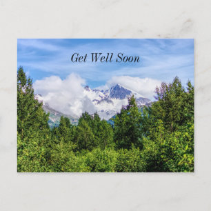 Kenai Fjords Snowy Mountains Get Well Soon Postcard