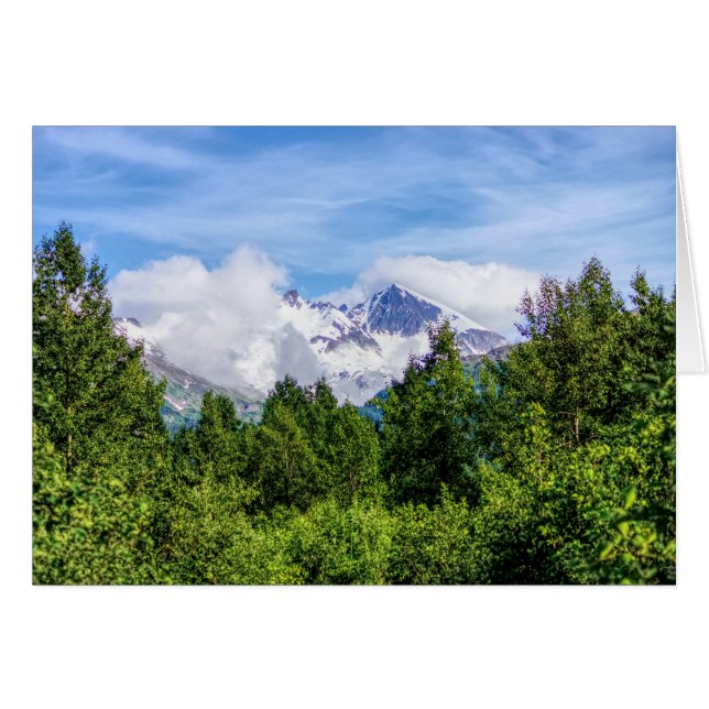 Kenai Fjords Snowy Mountains Greeting Card (Front Horizontal)