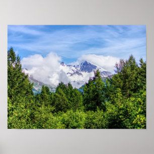 Kenai Fjords Snowy Mountains Poster