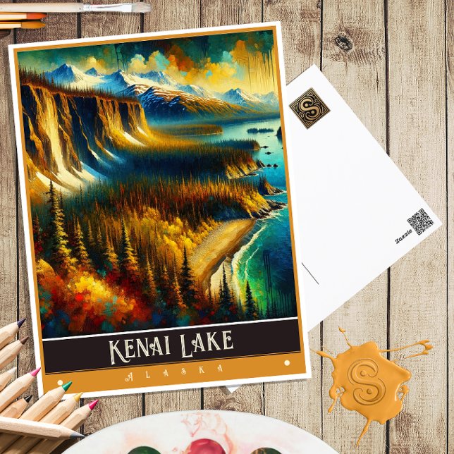 Kenai Lake, Alaska | Vintage Painting Postcard (Creator Uploaded)