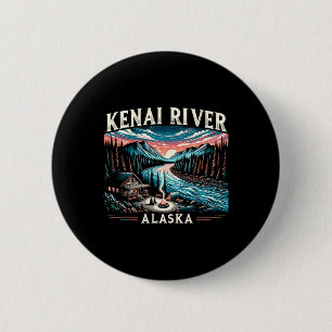Kenai River Alaska Ak Salmon Fishing Camping Hikin 6 Cm Round Badge