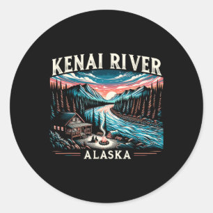 Kenai River Alaska Ak Salmon Fishing Camping Hikin Classic Round Sticker