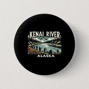 Kenai River Alaska Ak Salmon Fishing Nature Lovers 6 Cm Round Badge