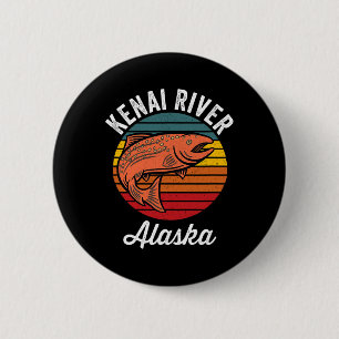 Kenai River Alaska Salmon Fishing 6 Cm Round Badge
