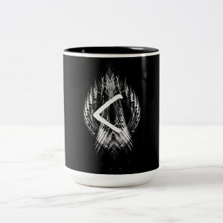 ☼KENAZ - RUNE OF REGENERATION & FIRE☼ Two-Tone COFFEE MUG