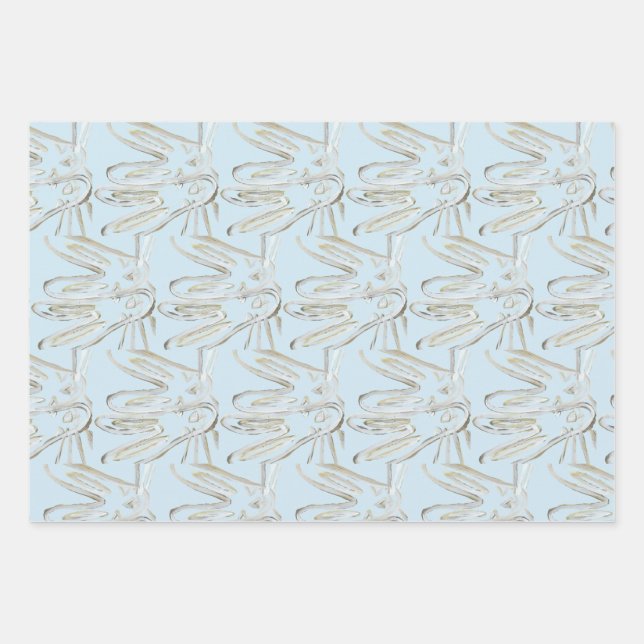 Kendall Boggs Fine Art Pale Rabbits Wrapping Paper Sheet (Front 2)