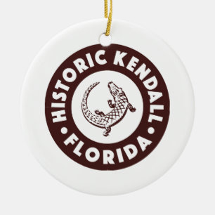 Kendall Florida Circle - Brown  Ceramic Ornament