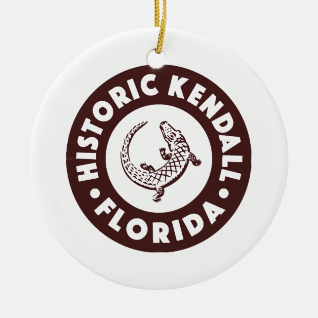 Kendall Florida Circle - Brown  Ceramic Ornament (Front)