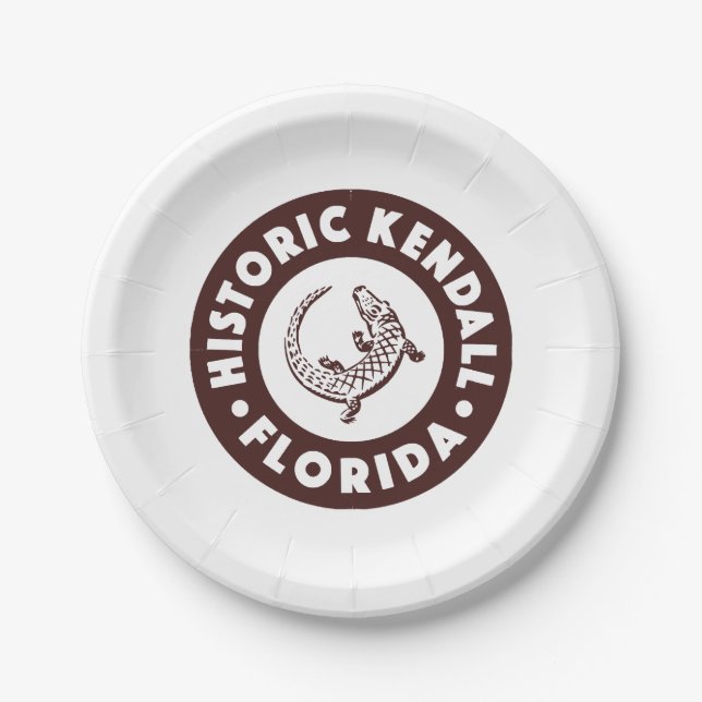 Kendall Florida Circle - Brown  Paper Plate (Front)