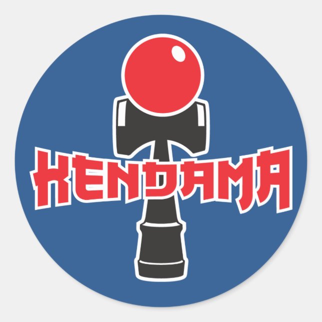 Kendama Logo Classic Round Sticker (Front)