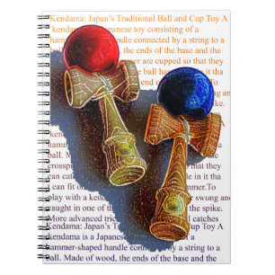 Kendama, Red and Blue Colour Ink Sketch Notebook