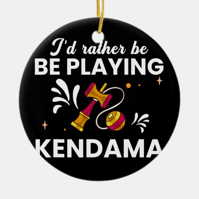 Kendama Trick Japanese Toy Ball Game Beginner  Ceramic Ornament (Front)