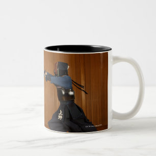 Kendo Fencer Practicing 2 Two-Tone Coffee Mug