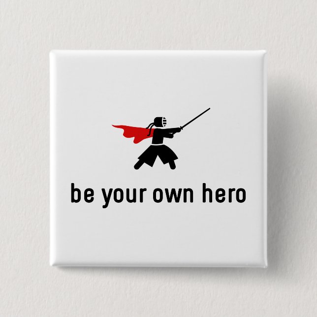 Kendo Hero 15 Cm Square Badge (Front)