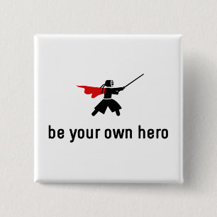 Kendo Hero 15 Cm Square Badge