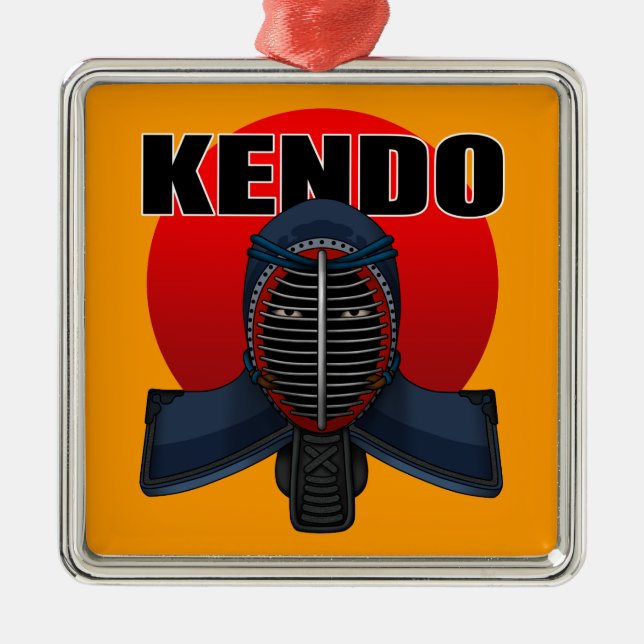 Kendo men1 metal tree decoration (Front)