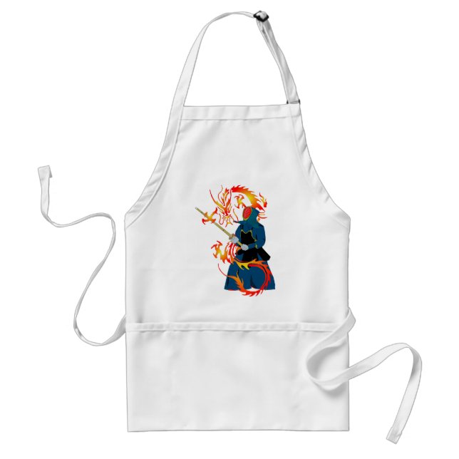 Kendo Swordsman and Fire Dragon Standard Apron (Front)
