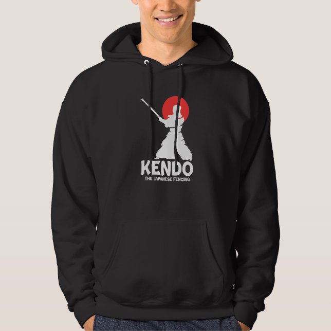 Kendo The Japanese Fencing Swordfighter Martial Sh Hoodie (Front)