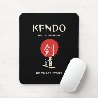 Kendo Vintage Red Black Mouse Pad