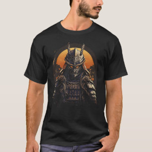 Kendo Warrior Japan Mask Sunset Japanese Art T-Shirt