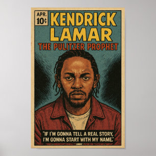 Kendrick Lamar “The Pulitzer Prophet” Vintage Comi Poster