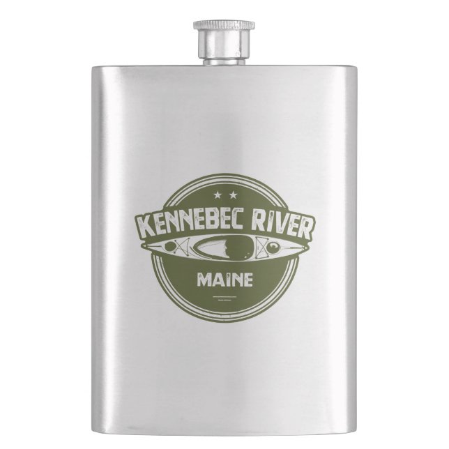 Kennebec River, Maine Hip Flask (Front)