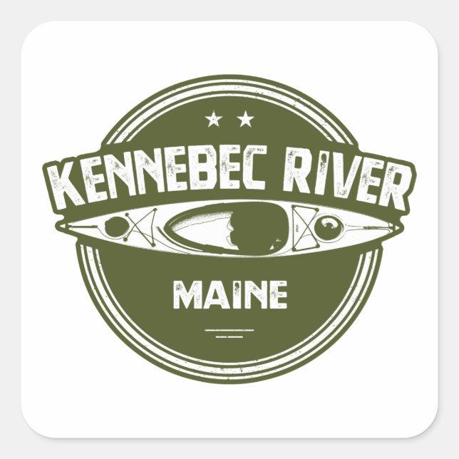 Kennebec River, Maine Square Sticker (Front)