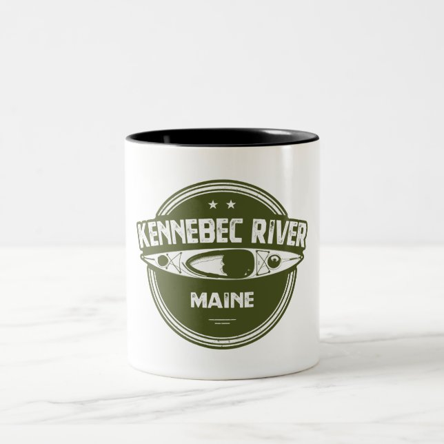 Kennebec River, Maine Two-Tone Coffee Mug (Center)