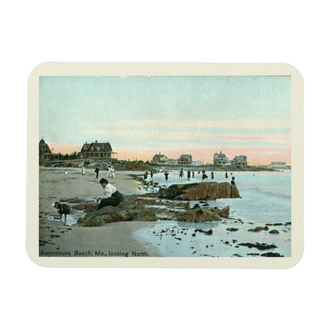 Kennebunk Beach, Maine 1915 Vintage Style Magnet (Horizontal)