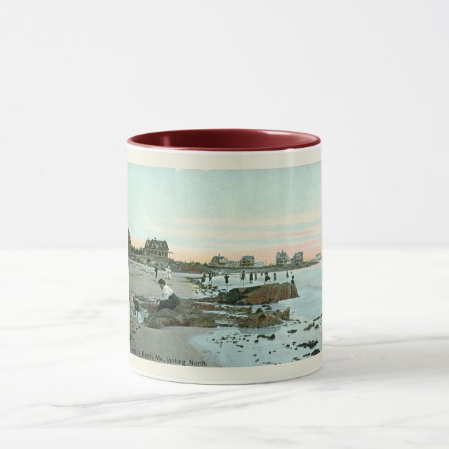 Kennebunk Beach, Maine 1915 Vintage Style  Mug (Center)