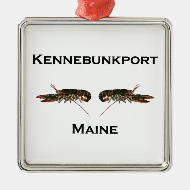 Kennebunkport Maine Lobsters Metal Tree Decoration (Front)