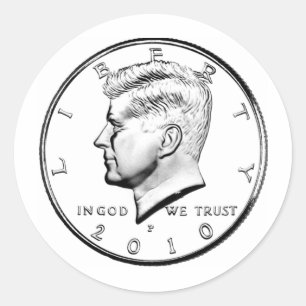 KENNED HALF DOLLAR CLASSIC ROUND STICKER