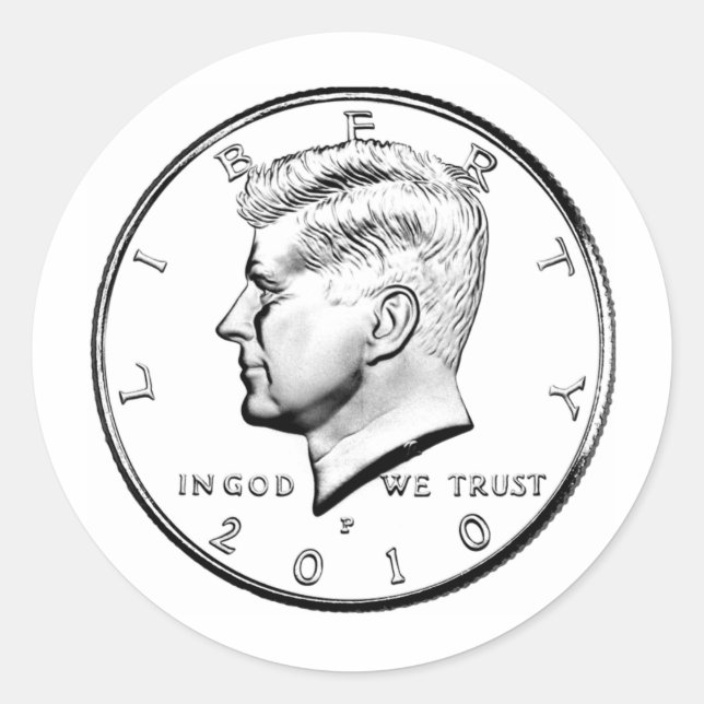 KENNED HALF DOLLAR CLASSIC ROUND STICKER (Front)