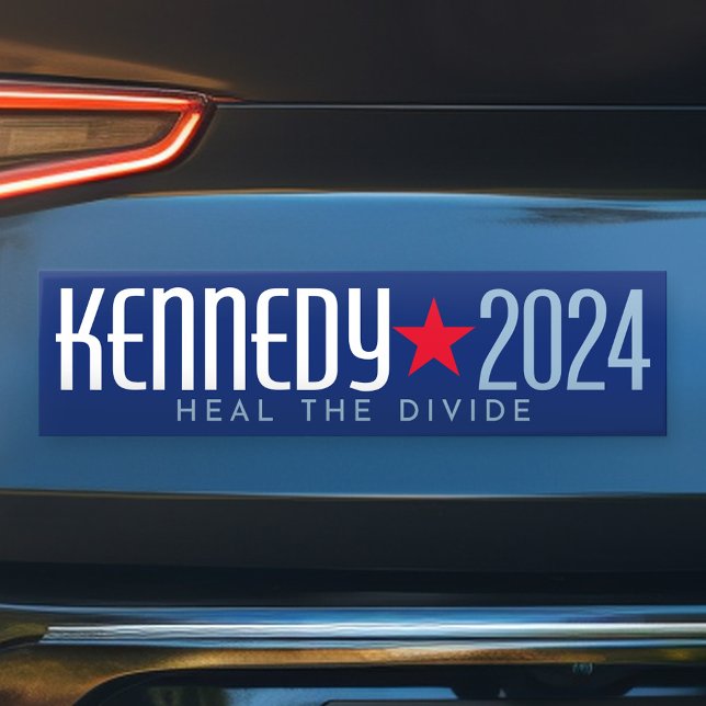 Kennedy 2024 Heal the Divide - red blue Bumper Sticker (Kennedy Bumper Sticker)