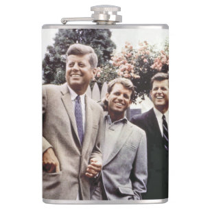Kennedy Brothers, President John, Robert & Ted Hip Flask