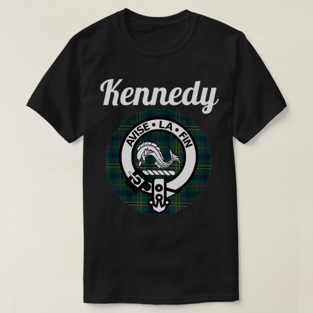 Kennedy Clan Scottish Name Coat Of Arms Tartan  T-Shirt (Design Front)