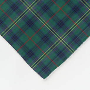 Kennedy Clan Tartan Green Plaid Fleece Blanket
