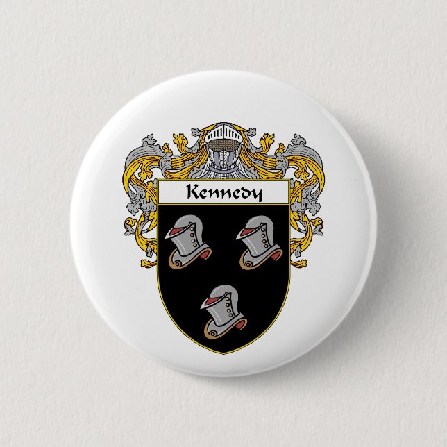 Kennedy Coat of Arms (Mantled) 6 Cm Round Badge (Front)