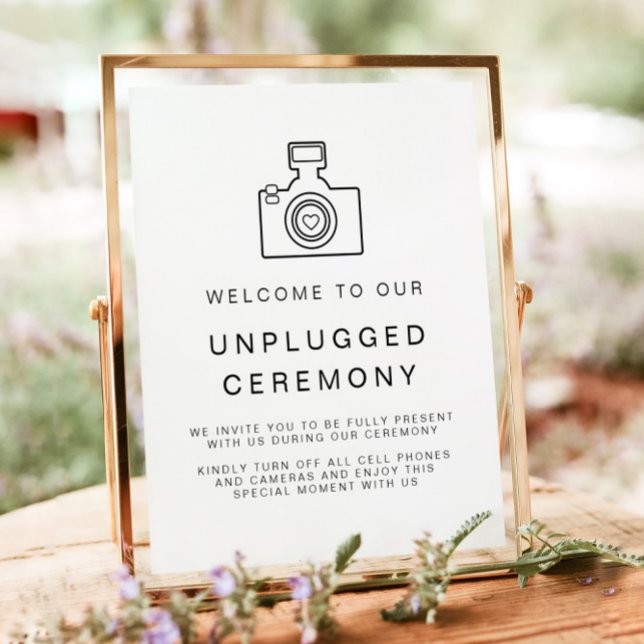 KENNEDY Modern Unplugged Ceremony Wedding Sign (Creator Uploaded)