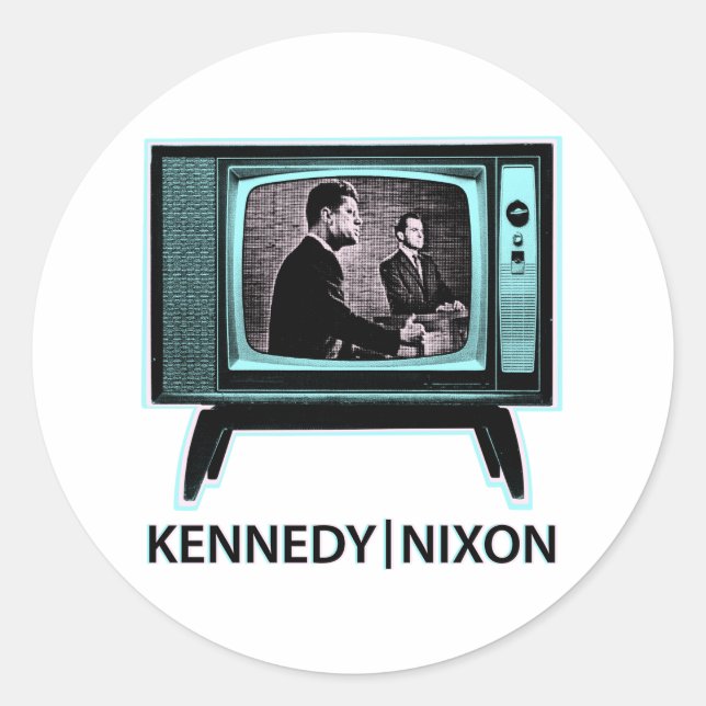 Kennedy Nixon 1960 TV Debate Classic Round Sticker (Front)