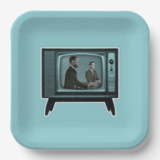 Kennedy Nixon 1960 TV Debate Paper Plate