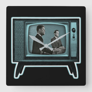 Kennedy Nixon 1960 TV Debate Square Wall Clock