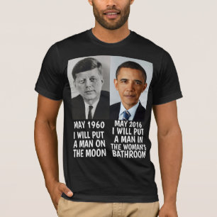 KENNEDY OBAMA MAN ON THE MOON BATHROOM T-Shirts